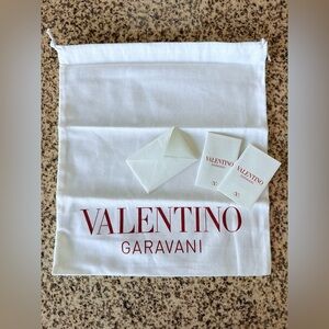 Valentino Garavani Authentic White Dust Bag Drawstring + Booklets Designer New